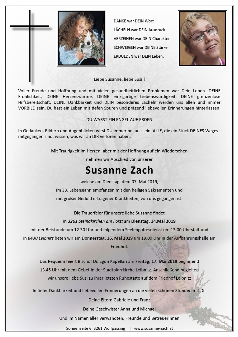 R.I.P. Susanne ZACH